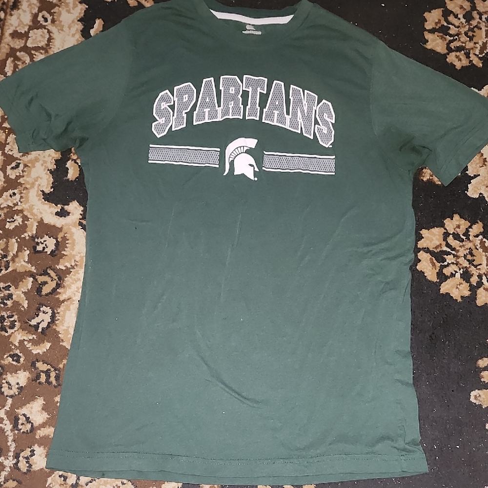 Adult Colosseum Dark Green Michigan State Spartans Short Sleeve Tee; Size: Large
